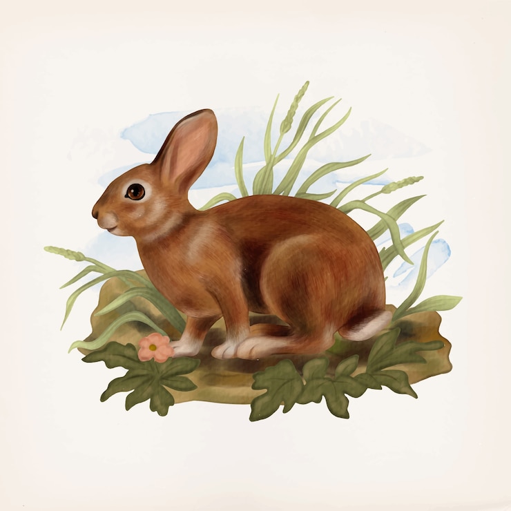 Vettore gratuito coniglio retrò illustrazione animale