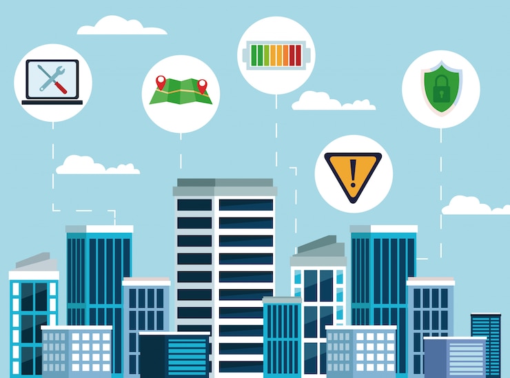 Vettore gratuito connettività internet della città