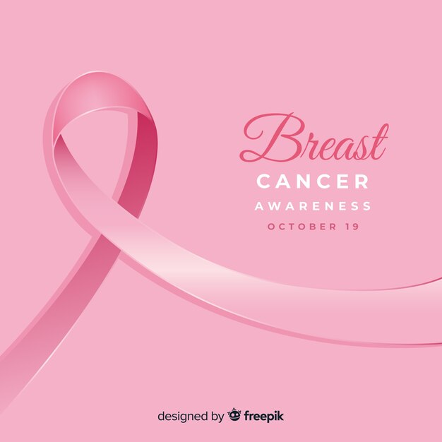 Consapevolezza del cancro al seno con nastro disegnato a mano