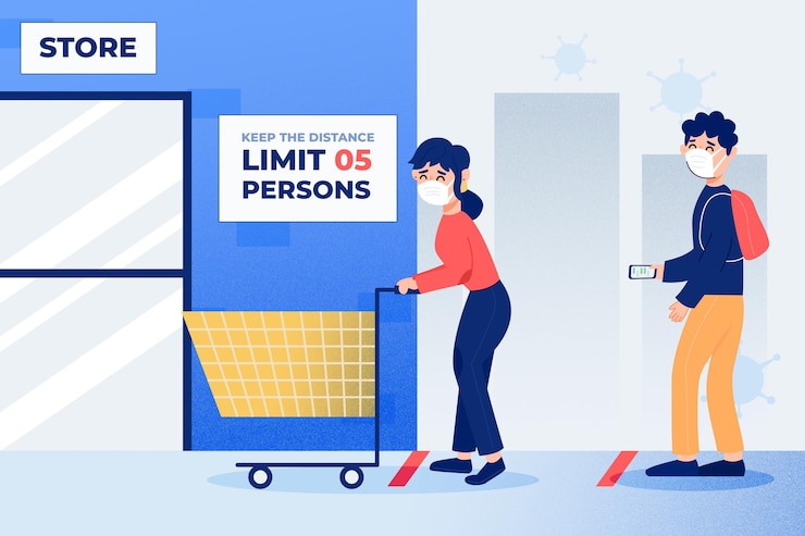 Vettore gratuito conservare con un numero limitato di persone