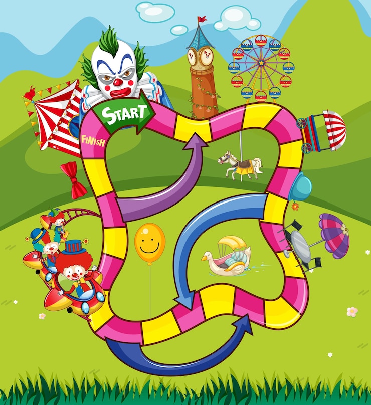 Vettore gratuito conteggio del modello di gioco dei numeri in tema di circo