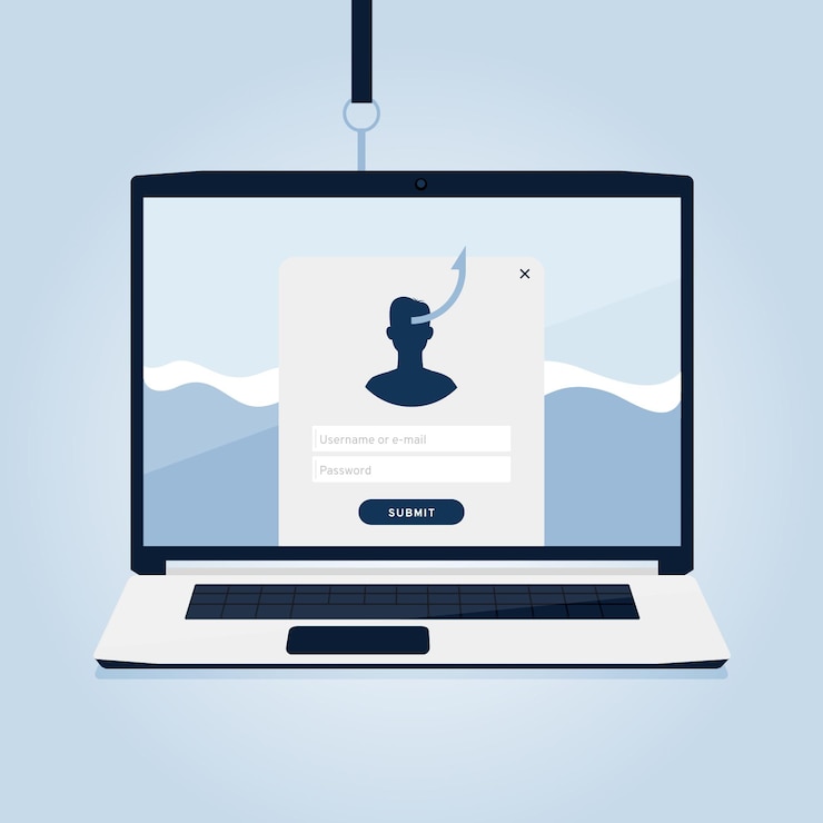 Vettore gratuito conto di phishing e concetto di informazioni false