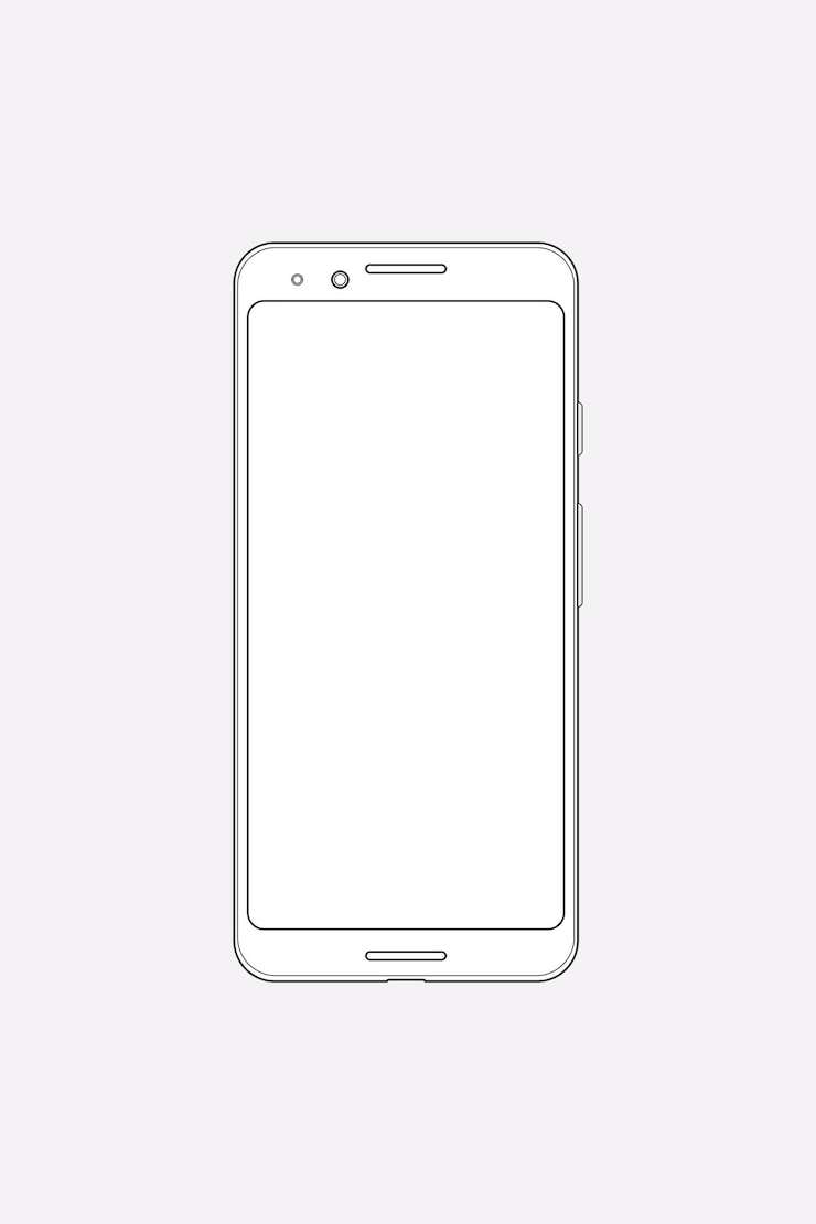 Vettore gratuito contorno bianco del telefono cellulare, illustrazione vettoriale del dispositivo digitale