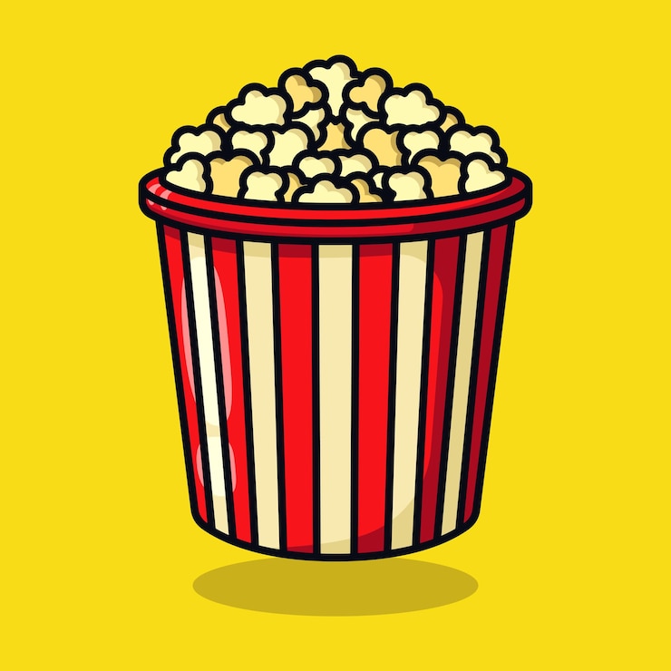 Vettore gratuito contorno colorato secchio di popcorn
