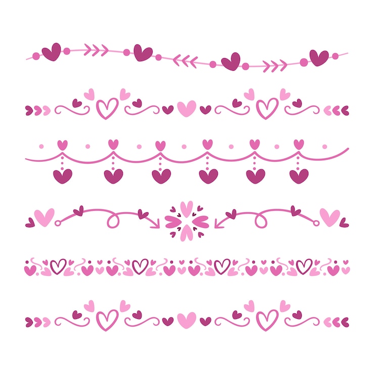 Vettore gratuito contorno e cornice a cuore a disegno piatto disegnato a mano