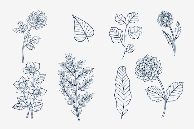 Contorno fiore semplice disegnato a mano