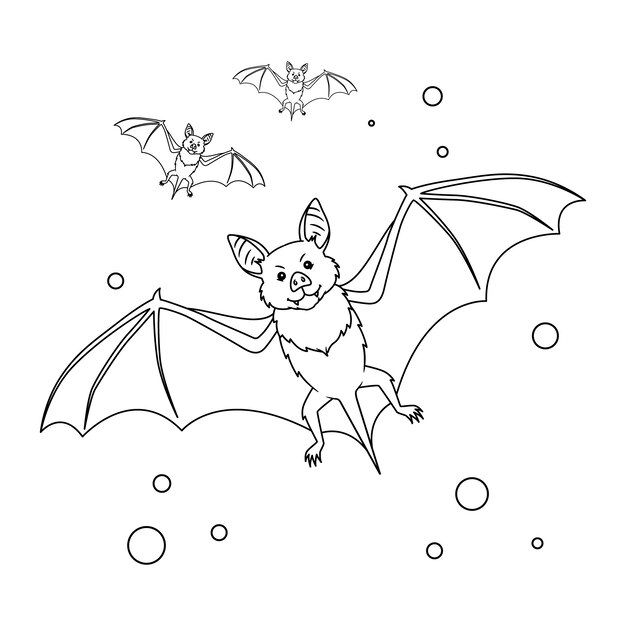 Contorno pipistrello disegnato a mano