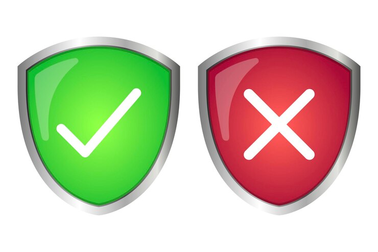 Vettore gratuito controllare e incrociare la gradiente dello scudo
