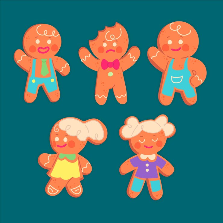 Vettore gratuito cookie di pan di zenzero sunburn