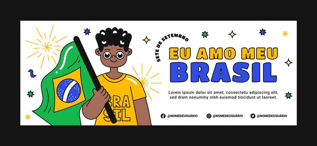 Copertina dei social media disegnata a mano per la celebrazione del sete de setembro