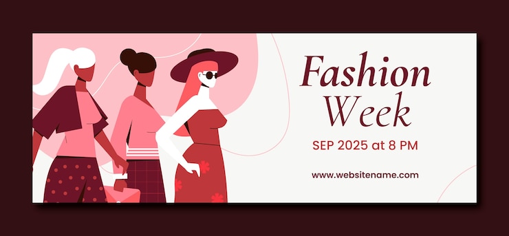 Vettore gratuito copertina di facebook della settimana della moda disegnata a mano