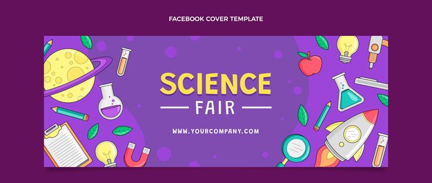 Copertina di facebook di scienza disegnata a mano