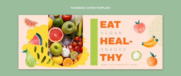 Copertina facebook cibo acquerello