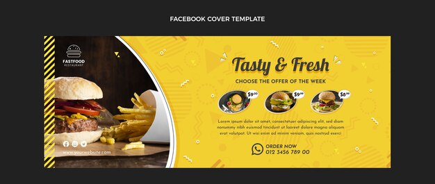 Copertina facebook cibo fresco design piatto