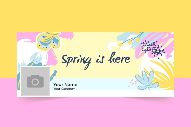 Vettore gratuito copertina facebook colorata primavera dipinta astratta