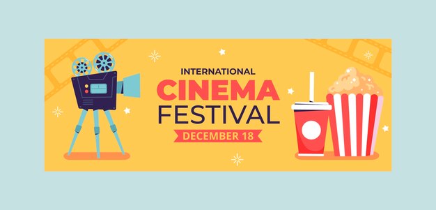 Copertina facebook del festival del cinema design piatto
