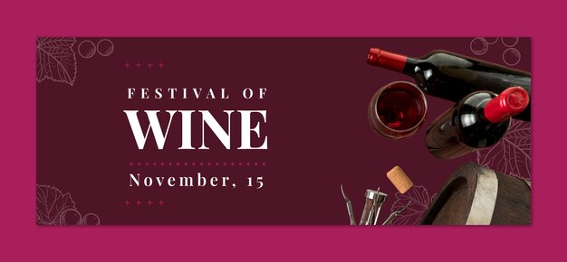Copertina Facebook del festival del vino disegnata a mano