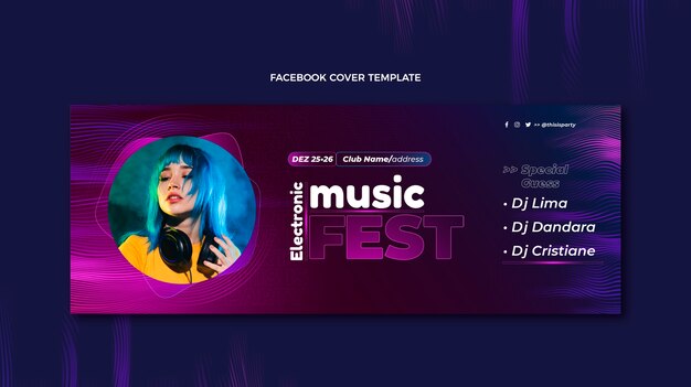 Copertina facebook del festival musicale con mezzitoni sfumati