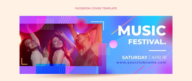 Copertina facebook del festival musicale sfumato colorato
