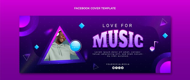 Copertina facebook del festival musicale sfumato colorato