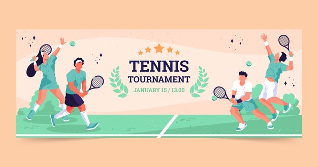 Copertina facebook del gioco di tennis disegnata a mano