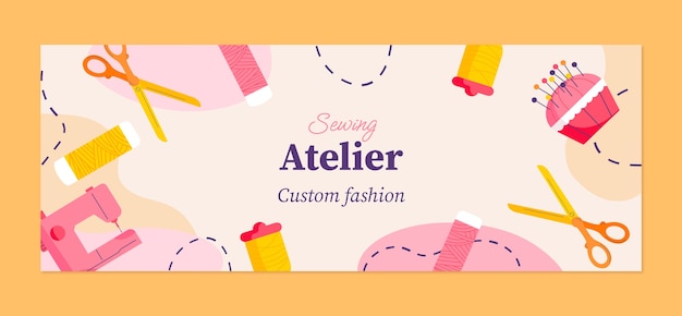 Copertina facebook dell'atelier di design disegnato a mano
