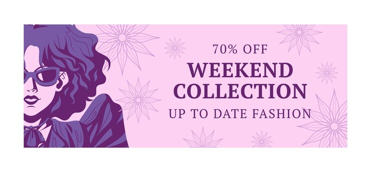 Vettore gratuito copertina facebook della collezione di moda disegnata a mano