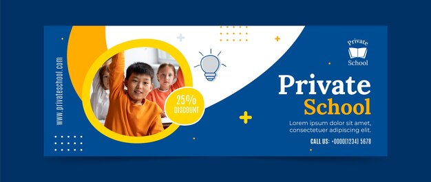 Copertina facebook della scuola privata disegnata a mano