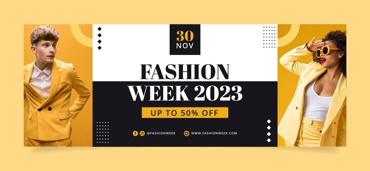 Vettore gratuito copertina facebook della settimana della moda flat design