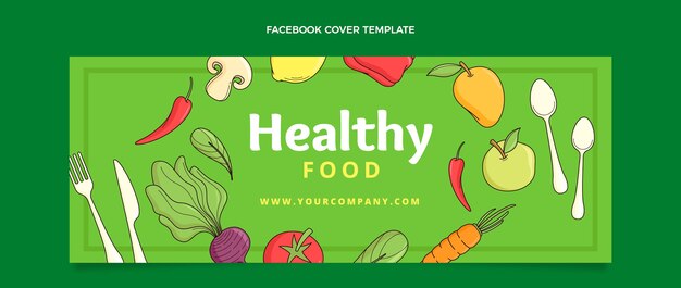Copertina facebook di cibo disegnato a mano