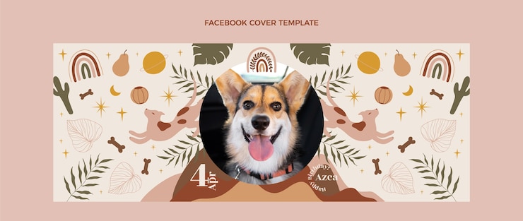 Vettore gratuito copertina facebook di compleanno boho disegnata a mano