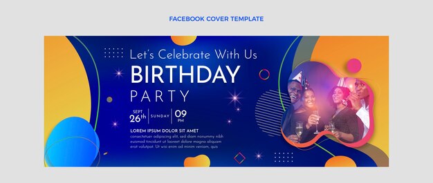 Copertina facebook di compleanno colorata sfumata