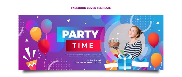 Copertina facebook di compleanno colorata sfumata