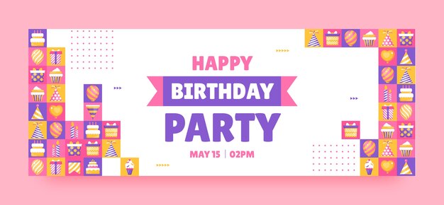 Copertina facebook di festa di compleanno disegnata a mano