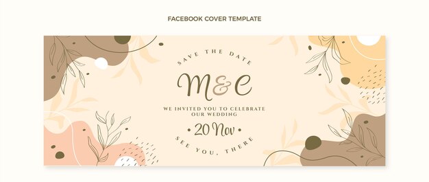 Copertina facebook di matrimonio disegnata a mano
