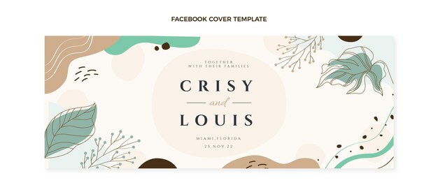 Copertina facebook di matrimonio disegnata a mano