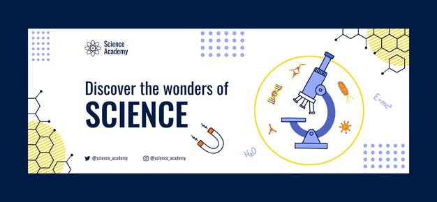 Copertina facebook di scienza geometrica disegnata a mano