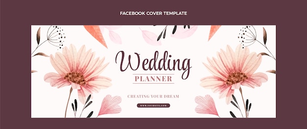 Copertina facebook di wedding planner dell'acquerello