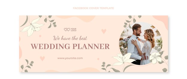 Copertina facebook di wedding planner floreale disegnata a mano