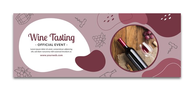 Copertina facebook disegnata a mano per festa del vino