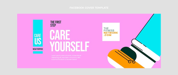 Vettore gratuito copertina facebook fitness disegnata a mano