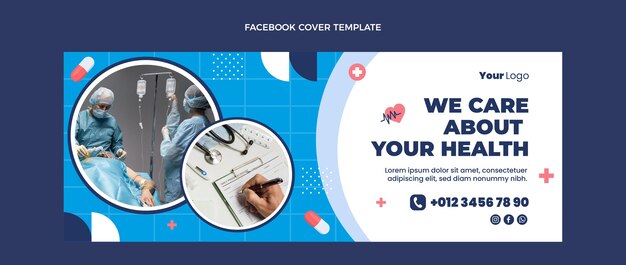 Copertina facebook medica dal design piatto