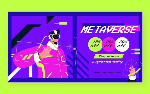 Copertina facebook metaverse disegnata a mano