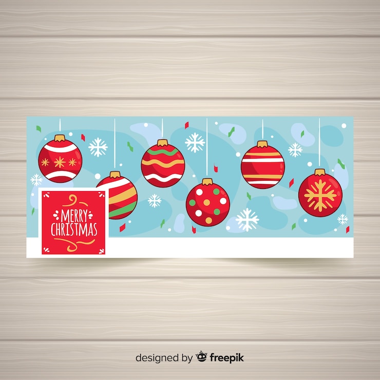 Vettore gratuito copertina facebook palle appese