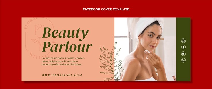 Vettore gratuito copertina facebook spa design piatto
