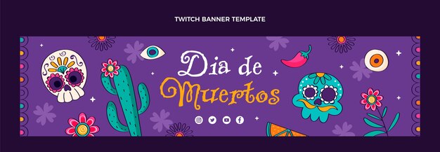 Copertina per contrazione dia de muertos piatta disegnata a mano
