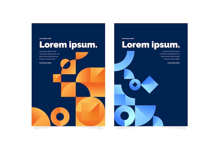 Vettore gratuito coperture di forme geometriche sfumate
