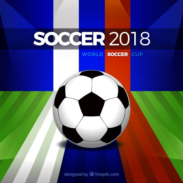 Coppa del mondo di calcio 2018 sfondo in stile piatto