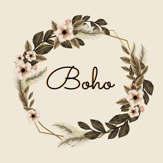 Cornice boho acquerello dipinta a mano