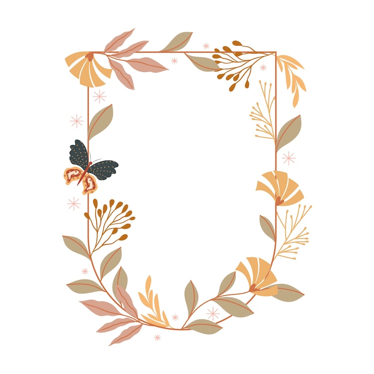 Vettore gratuito cornice boho design piatto disegnato a mano